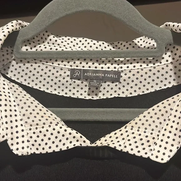 Adrianna Papell Black and White Layered Blouse - Picture 2 of 3